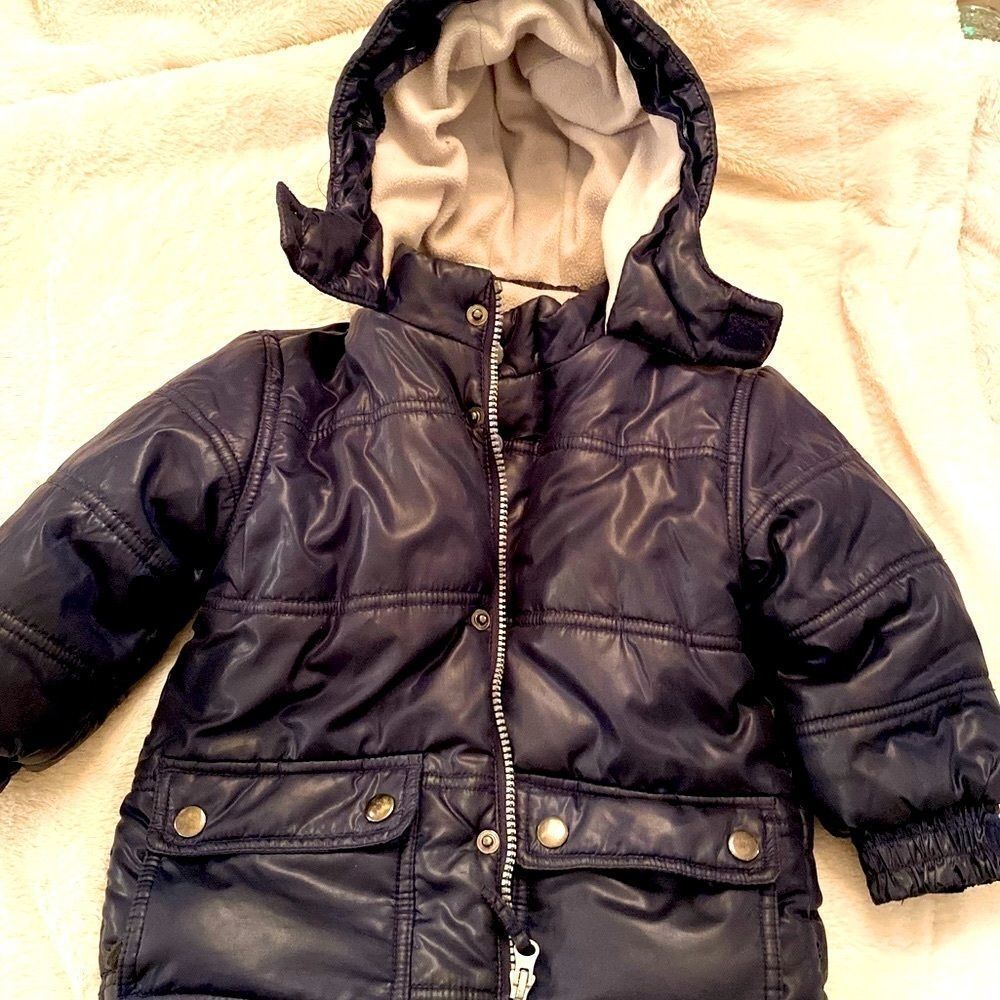 Dark Blue Puffy Jacket Boys 18 months